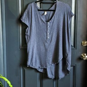 We The Free Linen Blend Henley Top